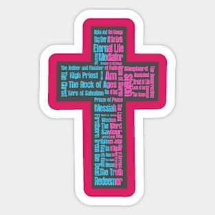 Names of Jesus Cross Sticker